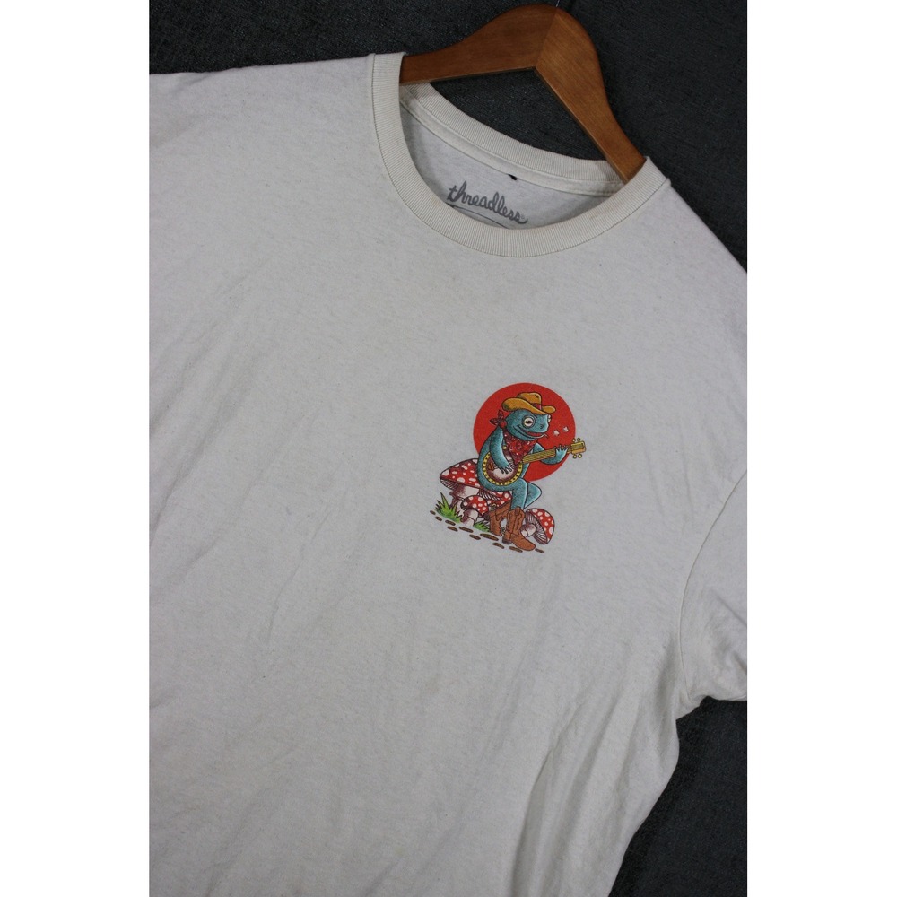 Threadless Country Toads Take Me Home Frog Banjo Graphic T-Shirt White Large